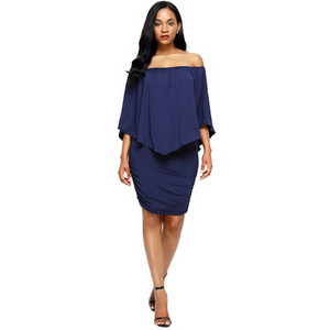 Rochie casual dama cu maneci cazute Model Slim in mai multe culori