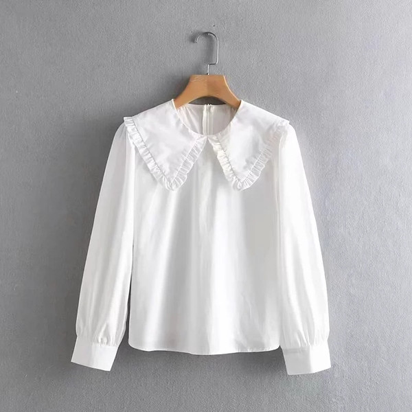 Cămașă de damă model clasic de culoare albă