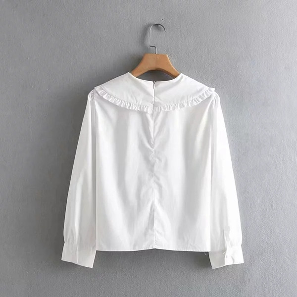 Cămașă de damă model clasic de culoare albă