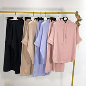 Női szett vékony kötés - nadrág és blúz