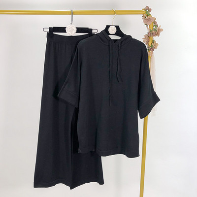 Női szett vékony kötés - nadrág és blúz