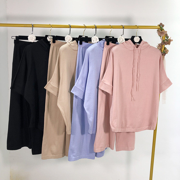 Női szett vékony kötés - nadrág és blúz