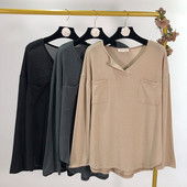 Lezser széles blúz zsebbel - három színben