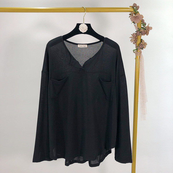 Lezser széles blúz zsebbel - három színben