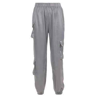 Szürke színű modern női nadrág gumis derékkal