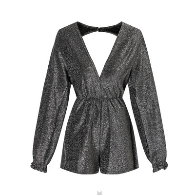 Modern női overál mély nyakkivágással és hosszú ujjal, két színben