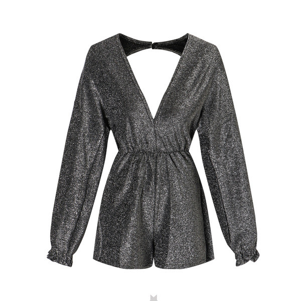 Modern női overál mély nyakkivágással és hosszú ujjal, két színben