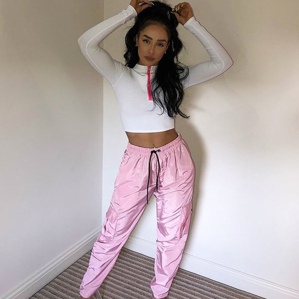 Pantaloni moderni de dama cu talie inalta in mai multe culori