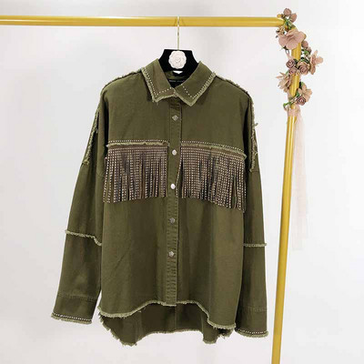 Női hosszú ujjú ing és rojt - két színben