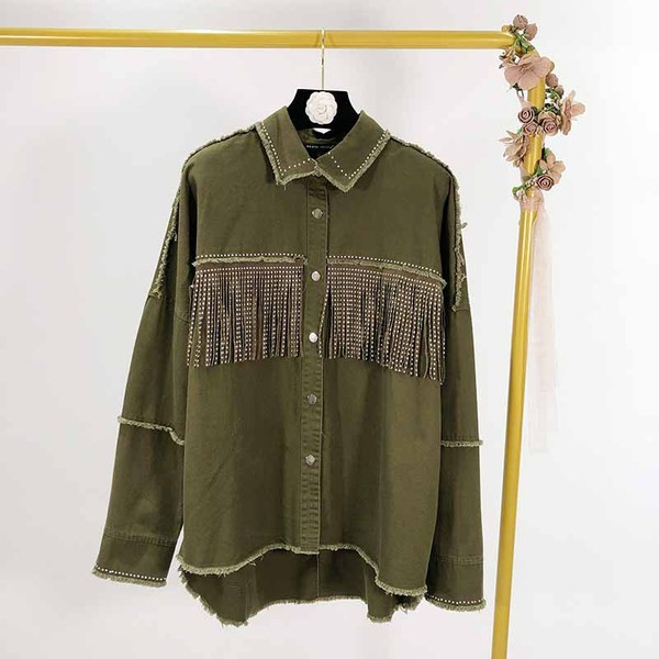 Női hosszú ujjú ing és rojt - két színben