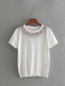 Női modern blúz rövid ujjú és egy elem - flitter