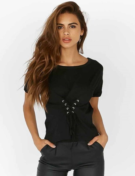 Tricou de dama modern cu cravate si maneci scurte in mai multe culori