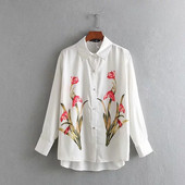 Női ing színes rátéttel - aszimmetrikus modell