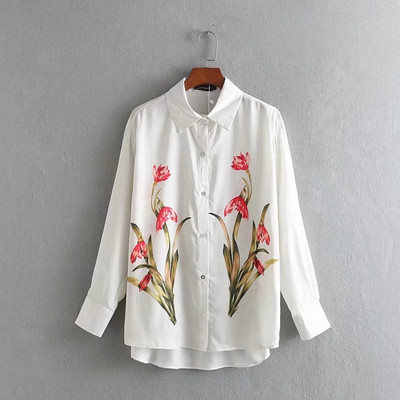 Női ing színes rátéttel - aszimmetrikus modell