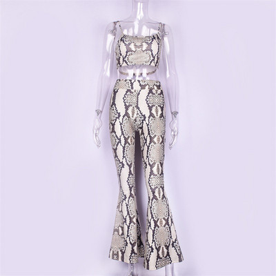 Modern női hosszú nadrág és mellszobor állatmintás szett