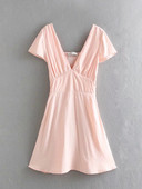 Rózsaszín rövid ujjú női ruha