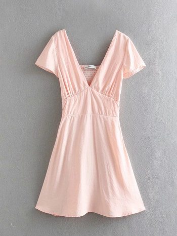Rózsaszín rövid ujjú női ruha