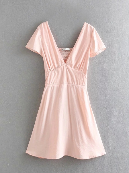 Rózsaszín rövid ujjú női ruha