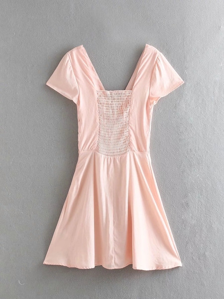 Rózsaszín rövid ujjú női ruha
