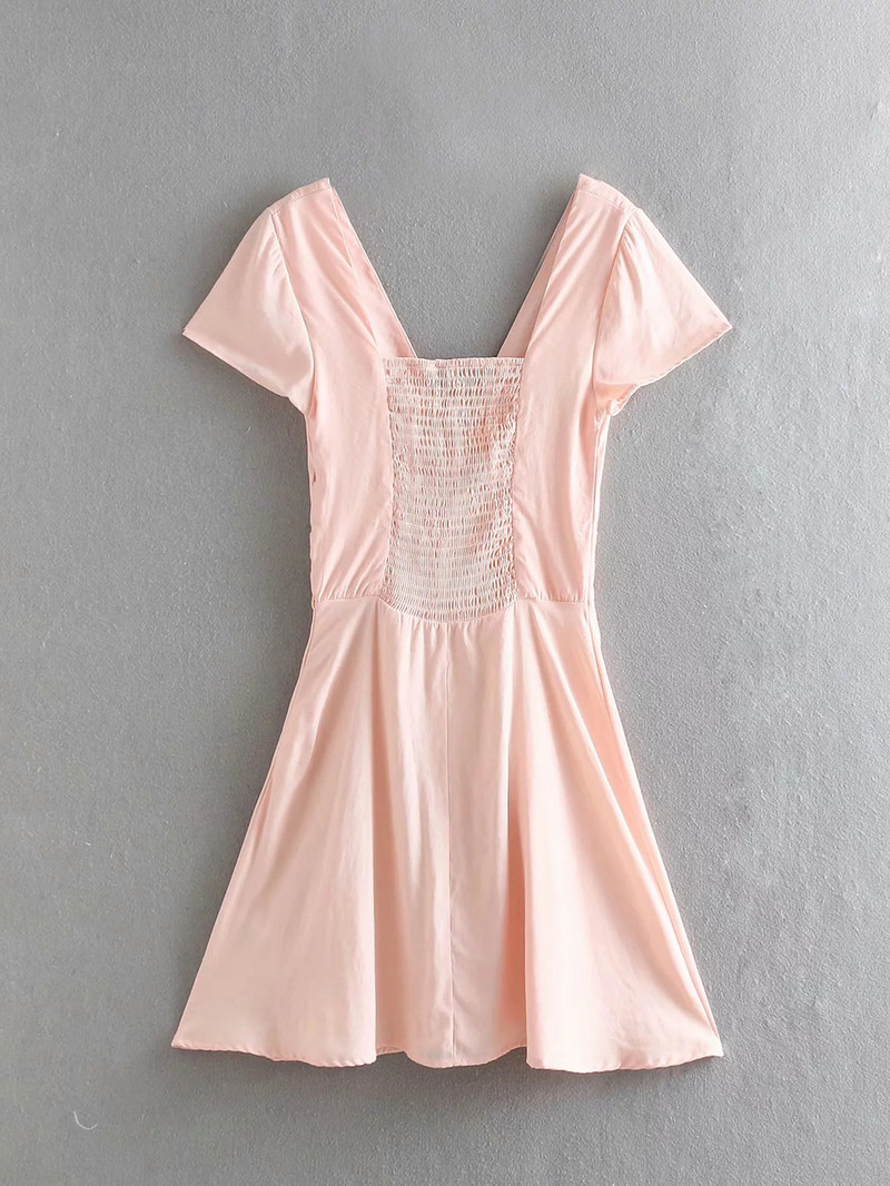 Rózsaszín rövid ujjú női ruha