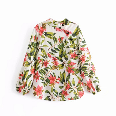 Modern női ing, fehér virágmintával