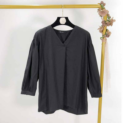 Cămașă de damă cu decolteu în V și mâneci 3/4 în patru culori