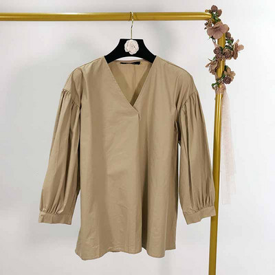 Cămașă de damă cu decolteu în V și mâneci 3/4 în patru culori