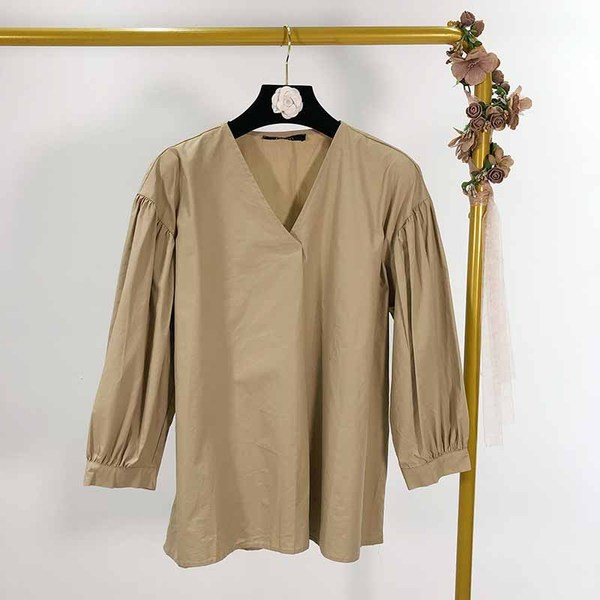 Cămașă de damă cu decolteu în V și mâneci 3/4 în patru culori