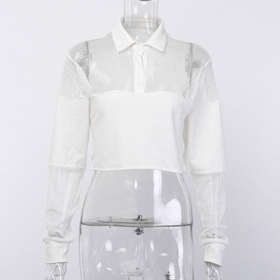 Női topikus blúz fehér színben, hosszú ujjal