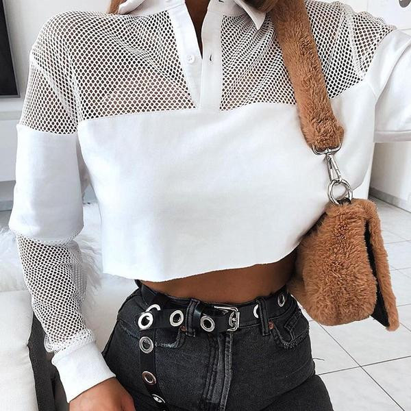 Női topikus blúz fehér színben, hosszú ujjal