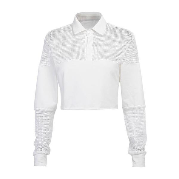 Női topikus blúz fehér színben, hosszú ujjal