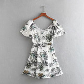 Rochie de dama cu maneca scurta si aplicatie