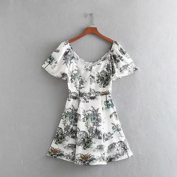 Rochie de dama cu maneca scurta si aplicatie