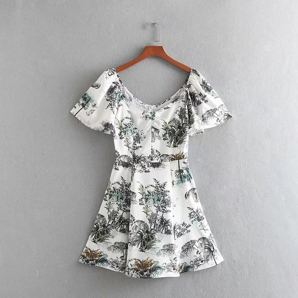 Rochie de dama cu maneca scurta si aplicatie