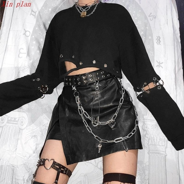 Modern női rövid blúz fekete színben