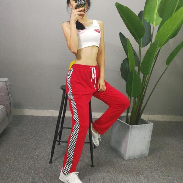 Pantaloni casual dama cu talie inalta si cu margini