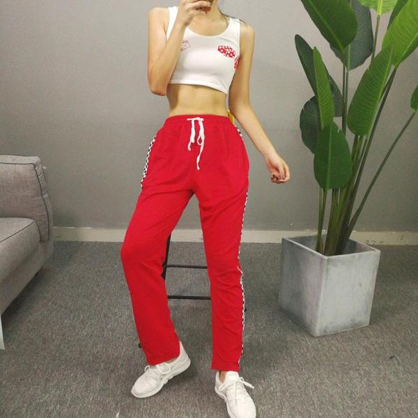 Pantaloni casual dama cu talie inalta si cu margini