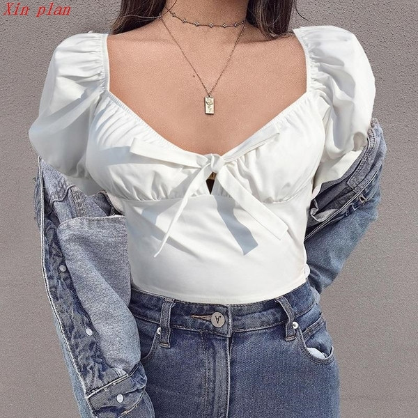 Női alkalmi rövid blúz, rövid ujjal