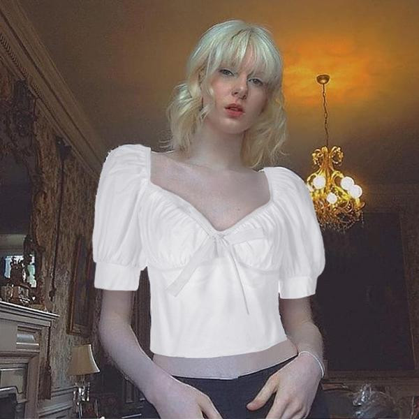 Női alkalmi rövid blúz, rövid ujjal