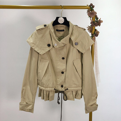 Тънко пролетно-есенно яке в кафяв и розов цвят