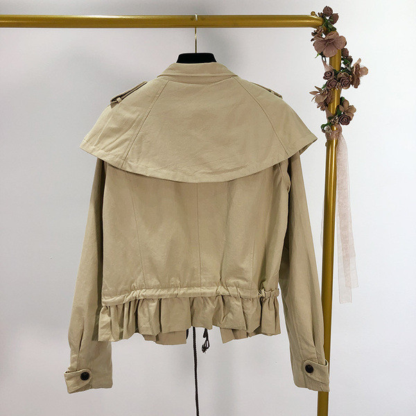 Тънко пролетно-есенно яке в кафяв и розов цвят