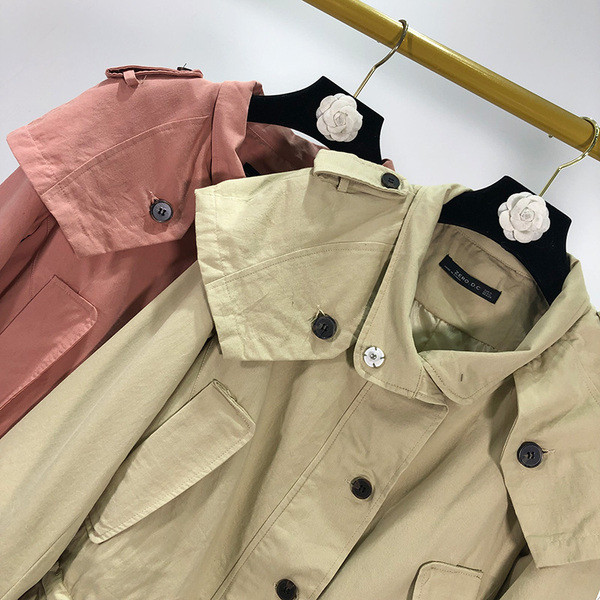 Тънко пролетно-есенно яке в кафяв и розов цвят