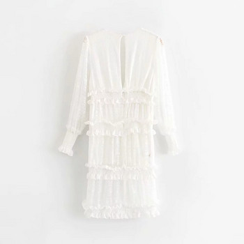 Női hosszú ujjú ruha fehér színben