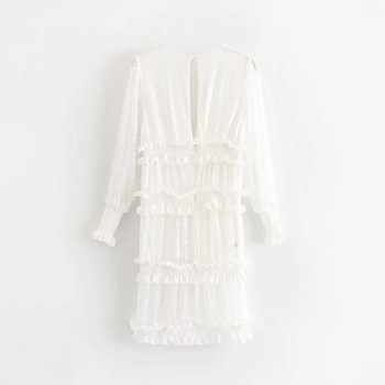 Női hosszú ujjú ruha fehér színben