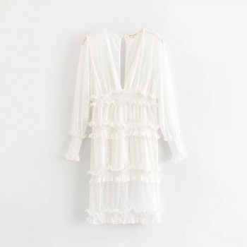 Női hosszú ujjú ruha fehér színben