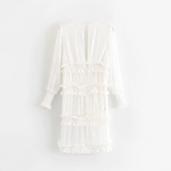 Női hosszú ujjú ruha fehér színben