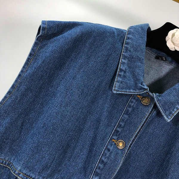 Vesta lata din denim cu nasturi si buzunare