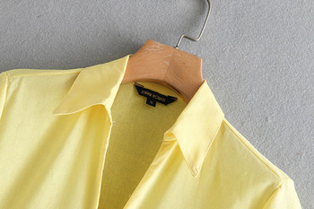 Női alkalmi ruha rövid ujjal, sárga színben