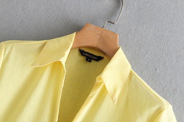 Női alkalmi ruha rövid ujjal, sárga színben