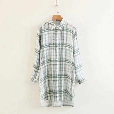 Női kockás ing - hosszú modell